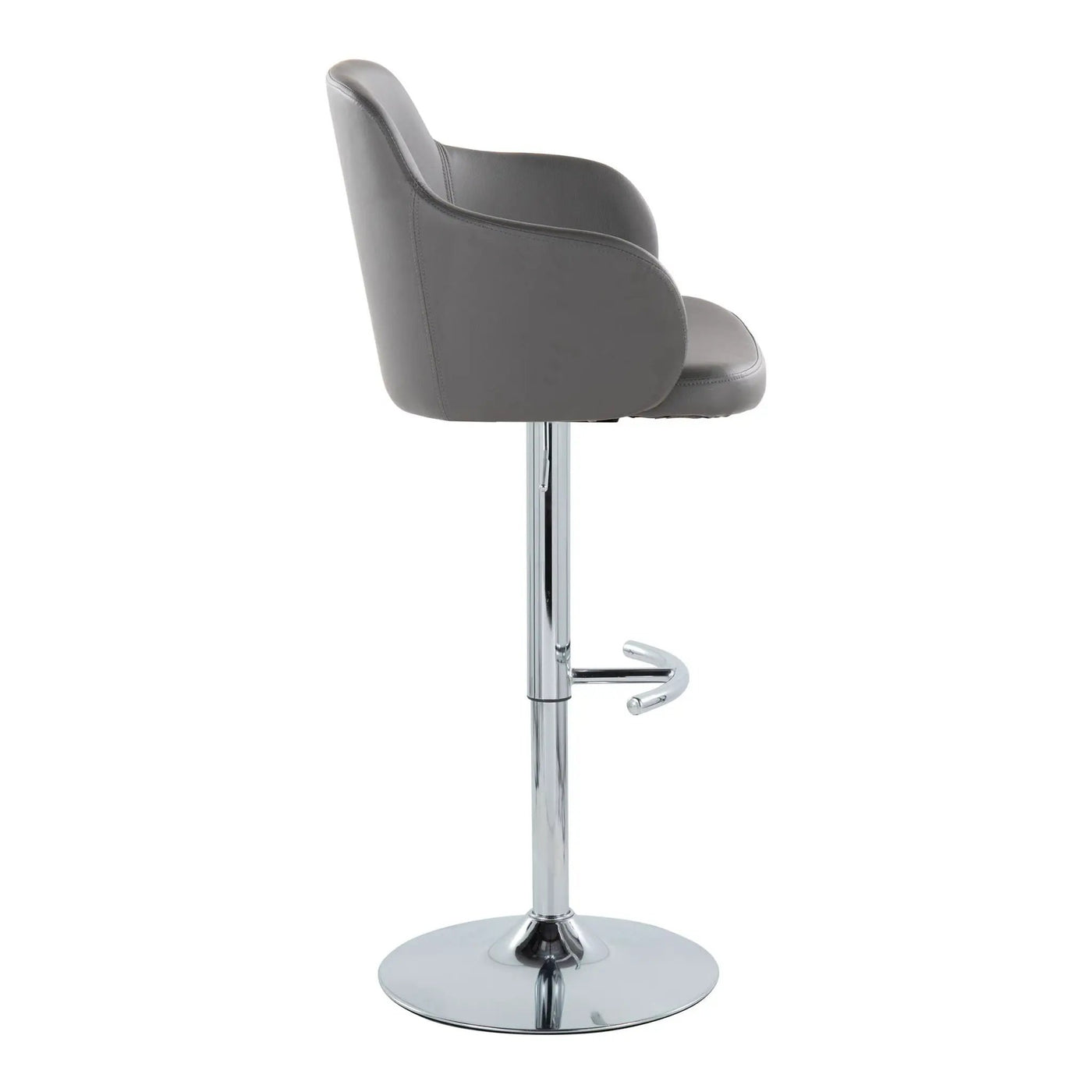 Boyne - Contemporary Adjustable Barstool With Swivel & Rounded T Footrest (Set of 2) by HouseOfZazla