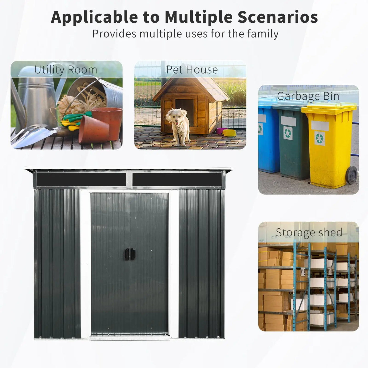 Outdoor Metal Storage Shed And Transparent Plate For Garden, Lawn by HouseOfZazla