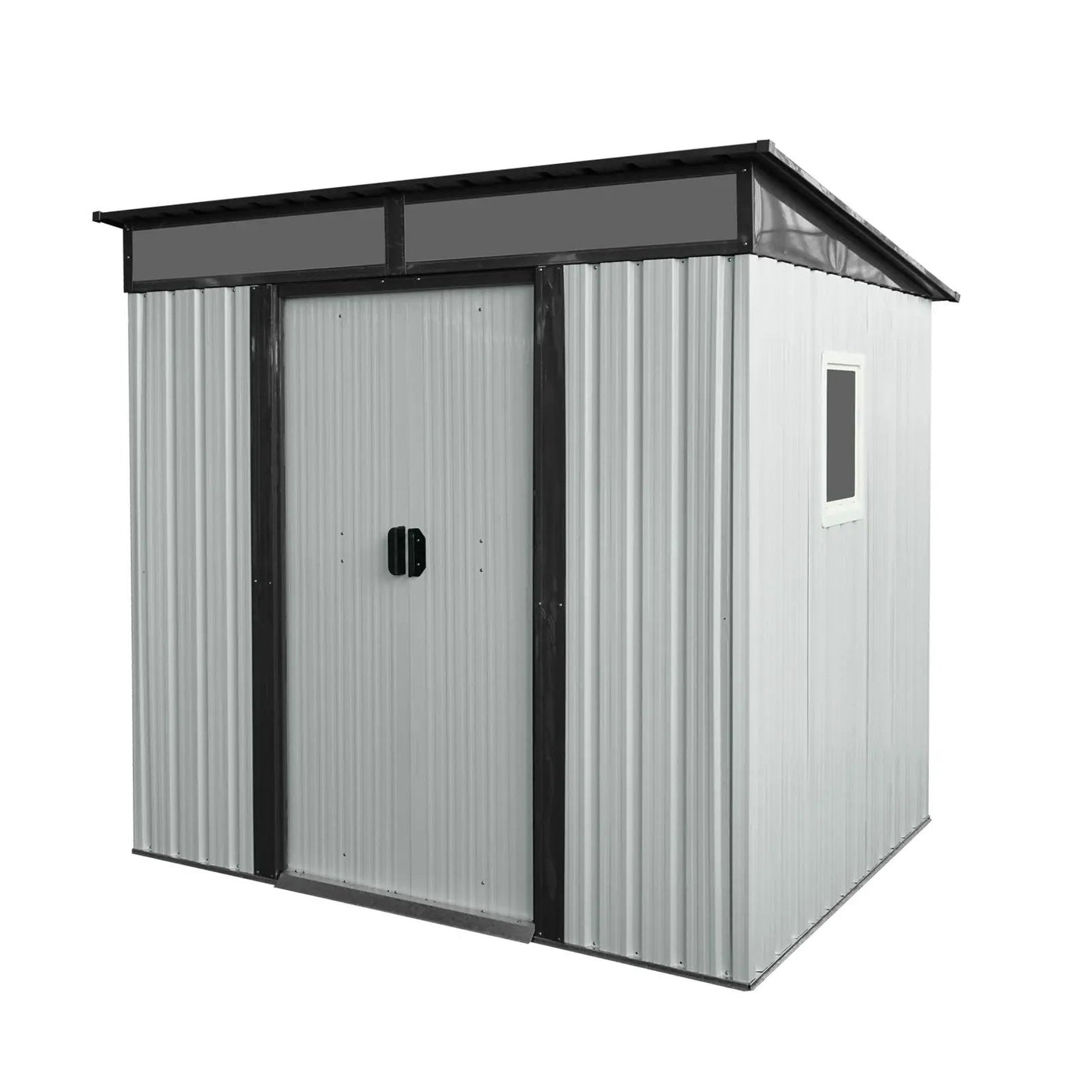 Outdoor Metal Storage Shed With Window And Transparent Plate For Garden, Lawn by HouseOfZazla