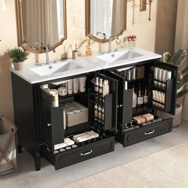 Bathroom Vanity With Sink, Soft Closing Door, Multi Functional Storage by HouseOfZazla