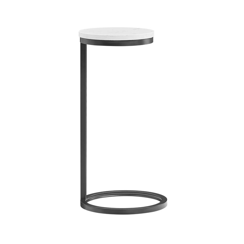 Cerro - Round Accent Table - Antique Bronze / White Marble by HouseOfZazla
