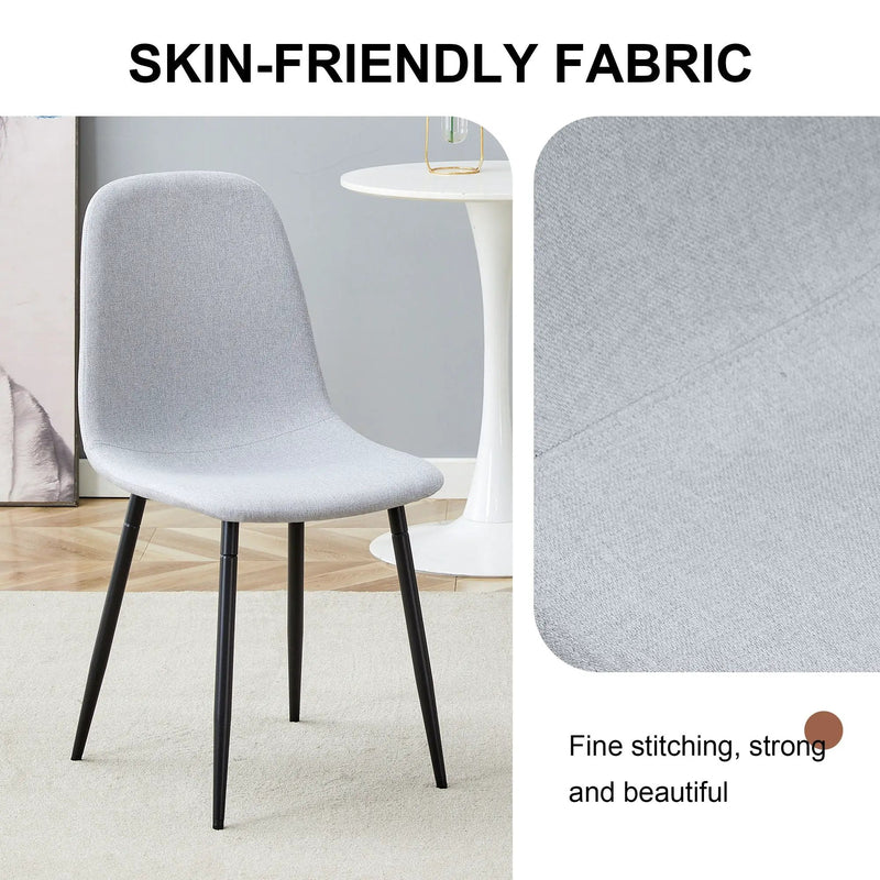 Modern Medieval Style Cushioned Side Chairs Set With Metal Legs For Kitchens by Unique Piece Furniture
