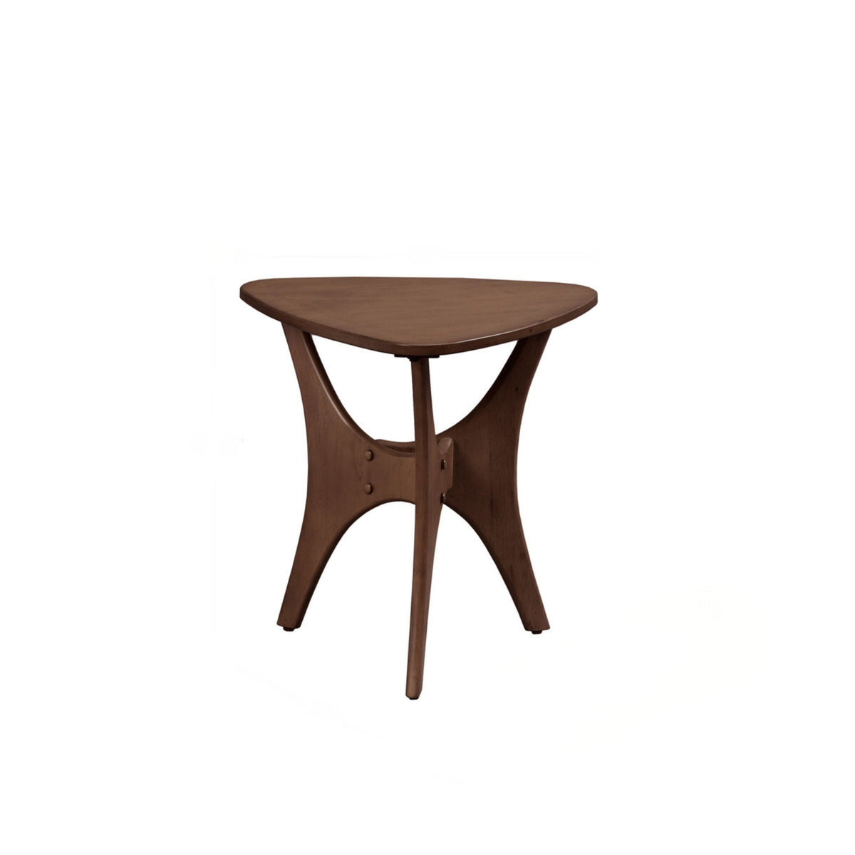 Triangle Side Table with Wood Veneer Top - Dark Brown or Light Brown