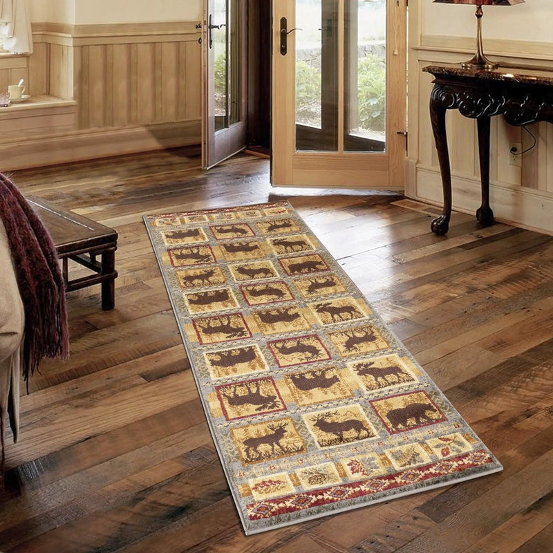 Nature's Nest - 5'3" X 7'3" Lodge Area Rug - Multi, Blue by Unique Piece Furniture