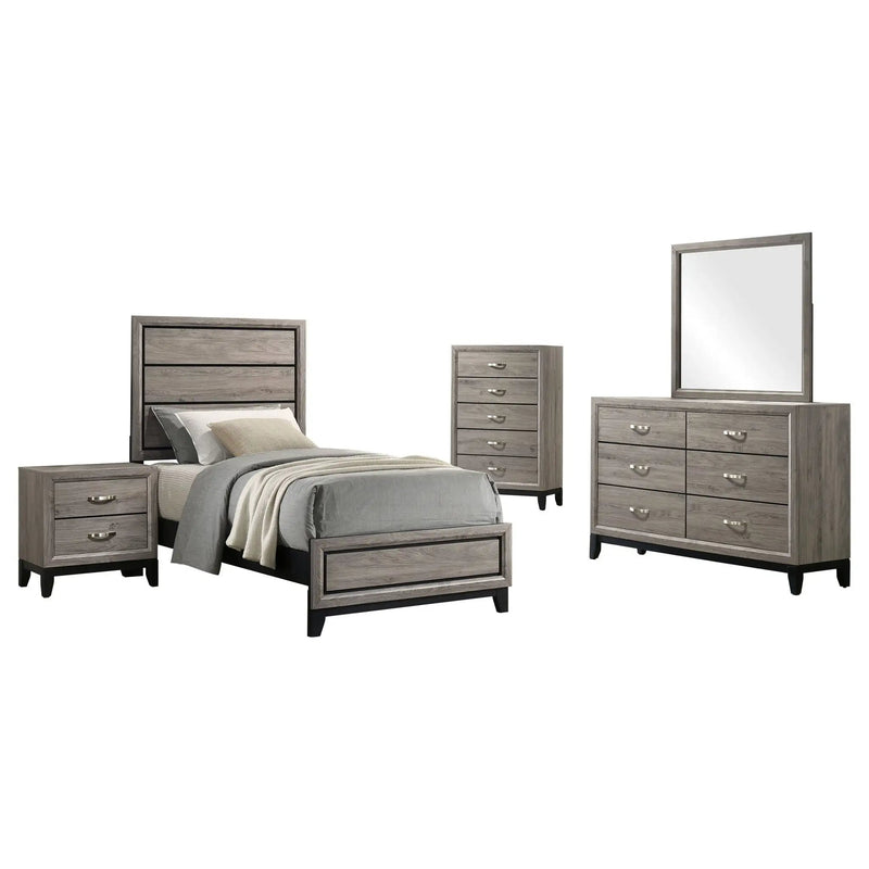 Watson Five-piece Twin Bedroom Set Light Taupe by Unique Piece Furniture
