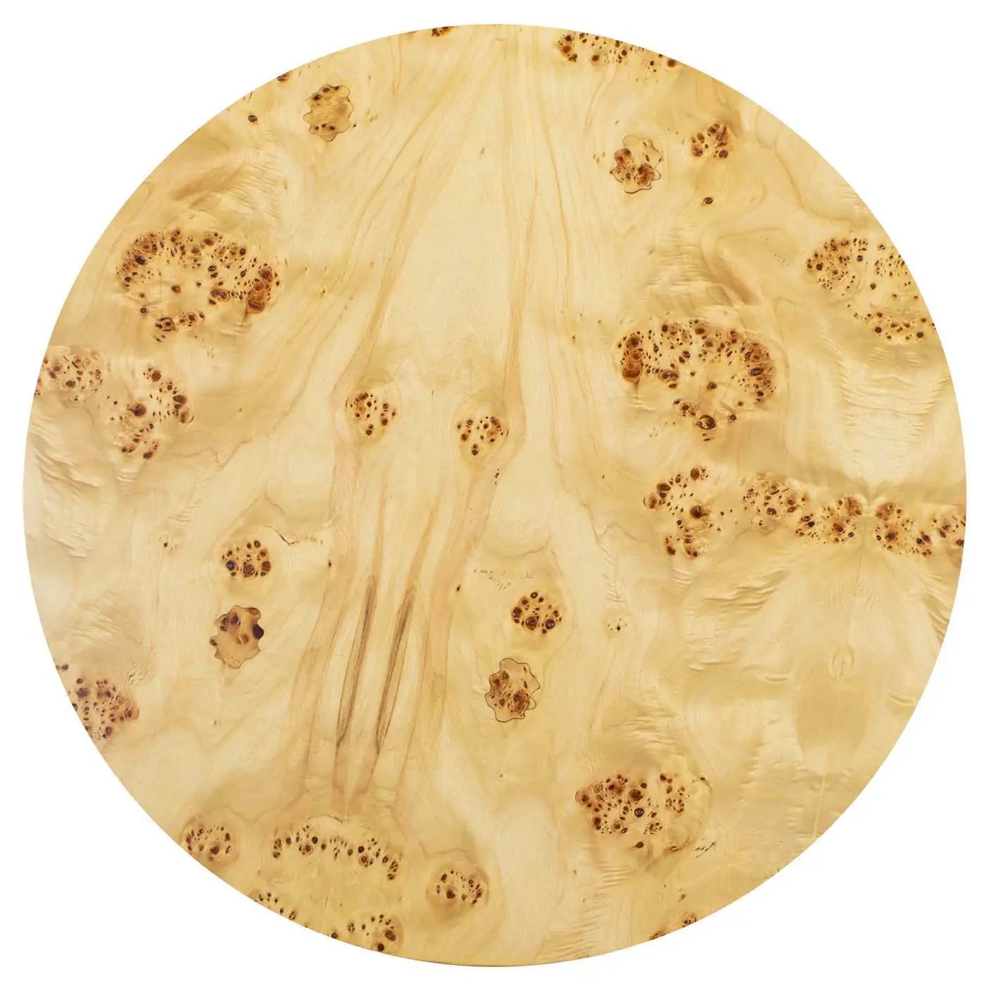 Nebula - Round Pillar Leg Coffee Table - Warm Natural Brown Burl by HouseOfZazla