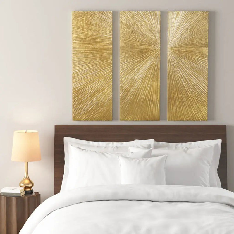 Lumina Aurea™ — Signature Sunburst Hand-Painted Triptych by HouseOfZazla