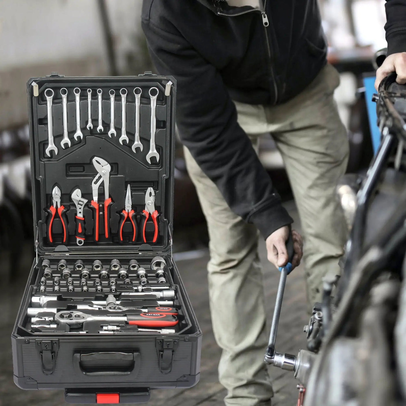 899 Piece Home Repair Tool Set With Rolling Plastic Toolbox, 4 Drawers, General Household Maintenance Kit by HouseOfZazla