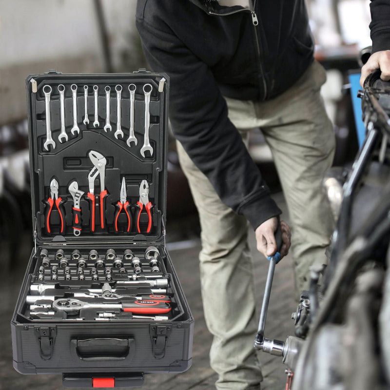 899 Piece Home Repair Tool Set With Rolling Plastic Toolbox, 4 Drawers, General Household Maintenance Kit by HouseOfZazla
