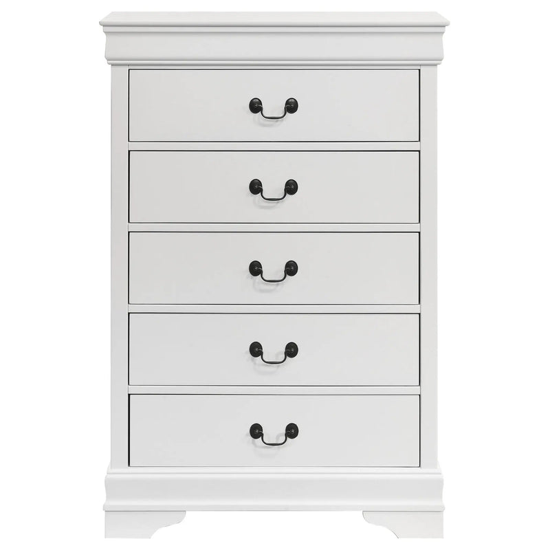 Louis Philippe 5-drawer Bedroom Chest White by Unique Piece Furniture