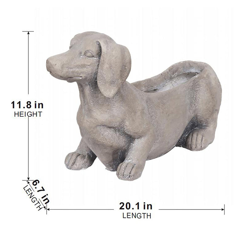 Manon Dog Planter Garden Decor with Durable Magnesium Oxide - Gray, photo 6 of 10