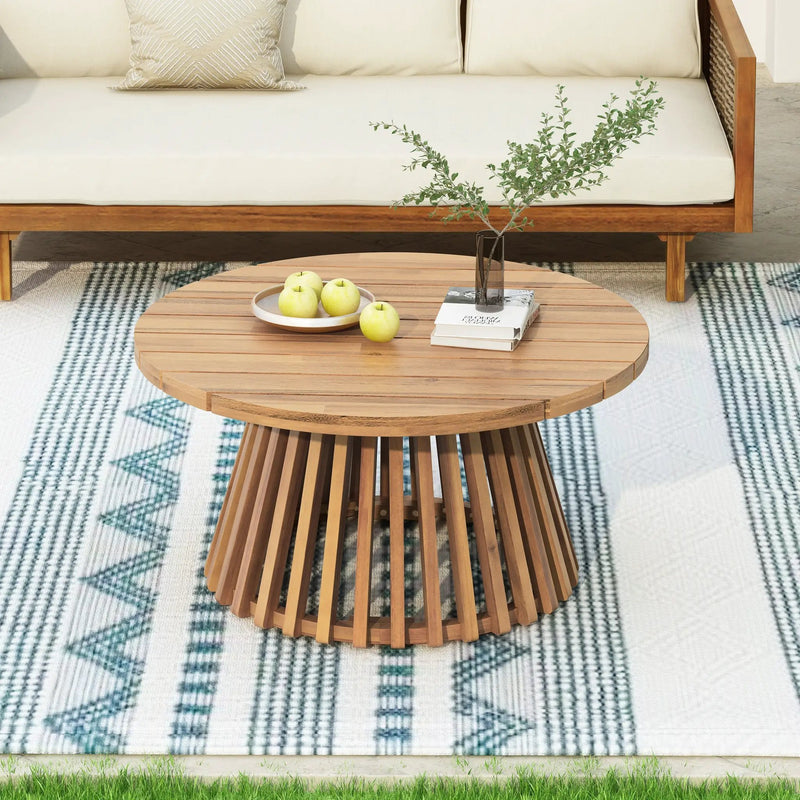 Acacia Wood Patio Coffee Table by HouseOfZazla
