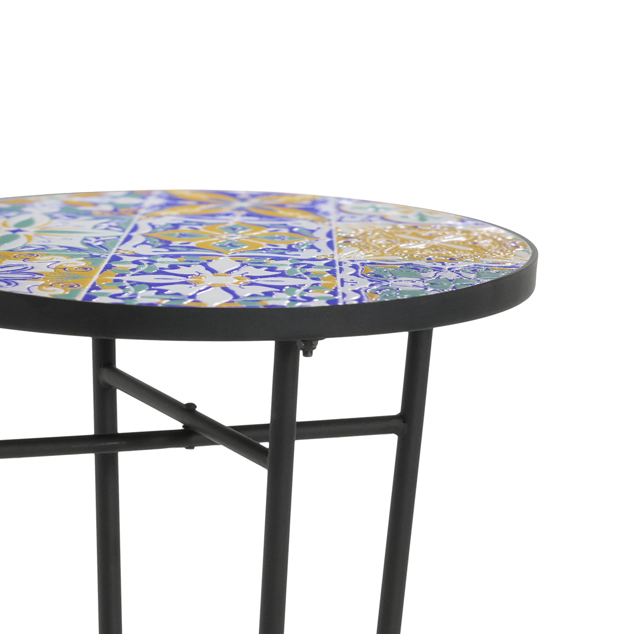 Patio Side Table, Colorful + Black by HouseOfZazla