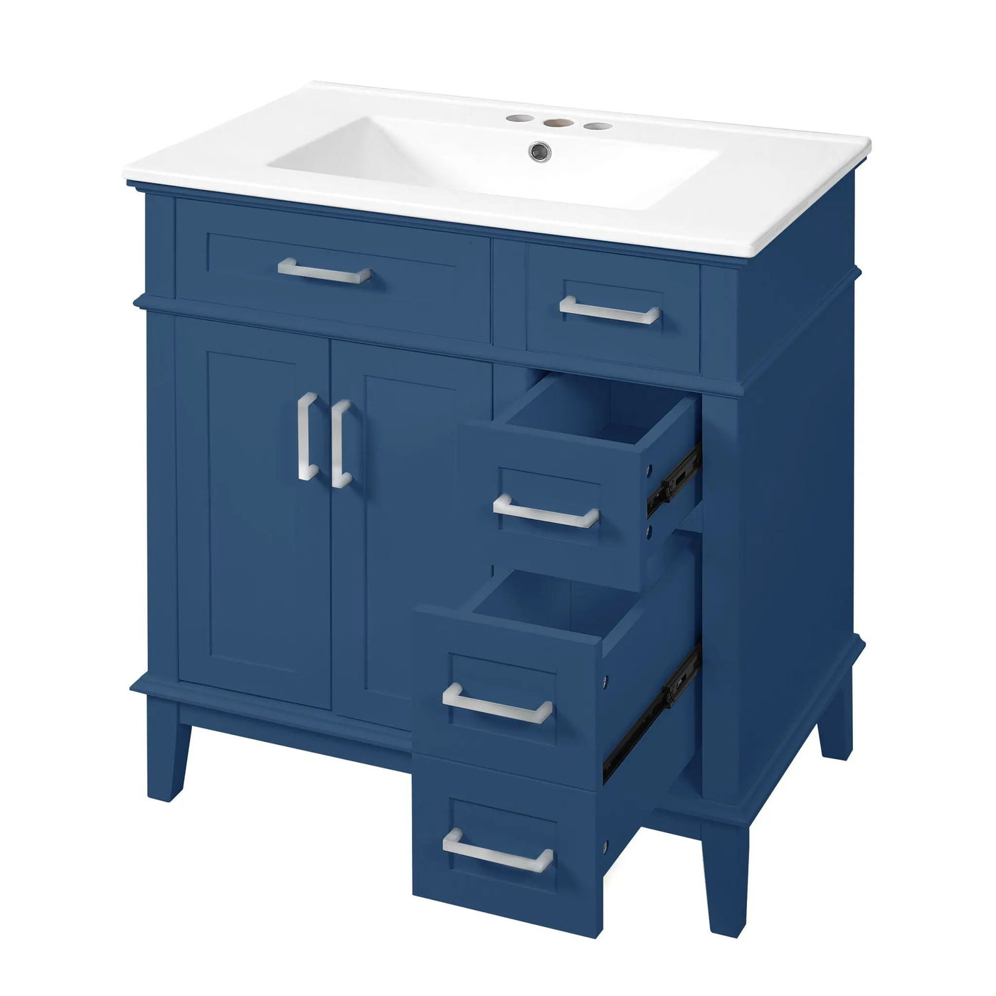 Modern Bathroom Vanity With Sink, Storage Cabinet, Soft Close Doors, Deep & Standard Drawers by HouseOfZazla