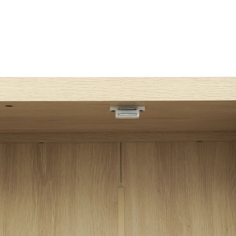 4 Door Storage Cabinet With 1 Drawer And 4 Adjustable Inner Shelves - Natural by HouseOfZazla
