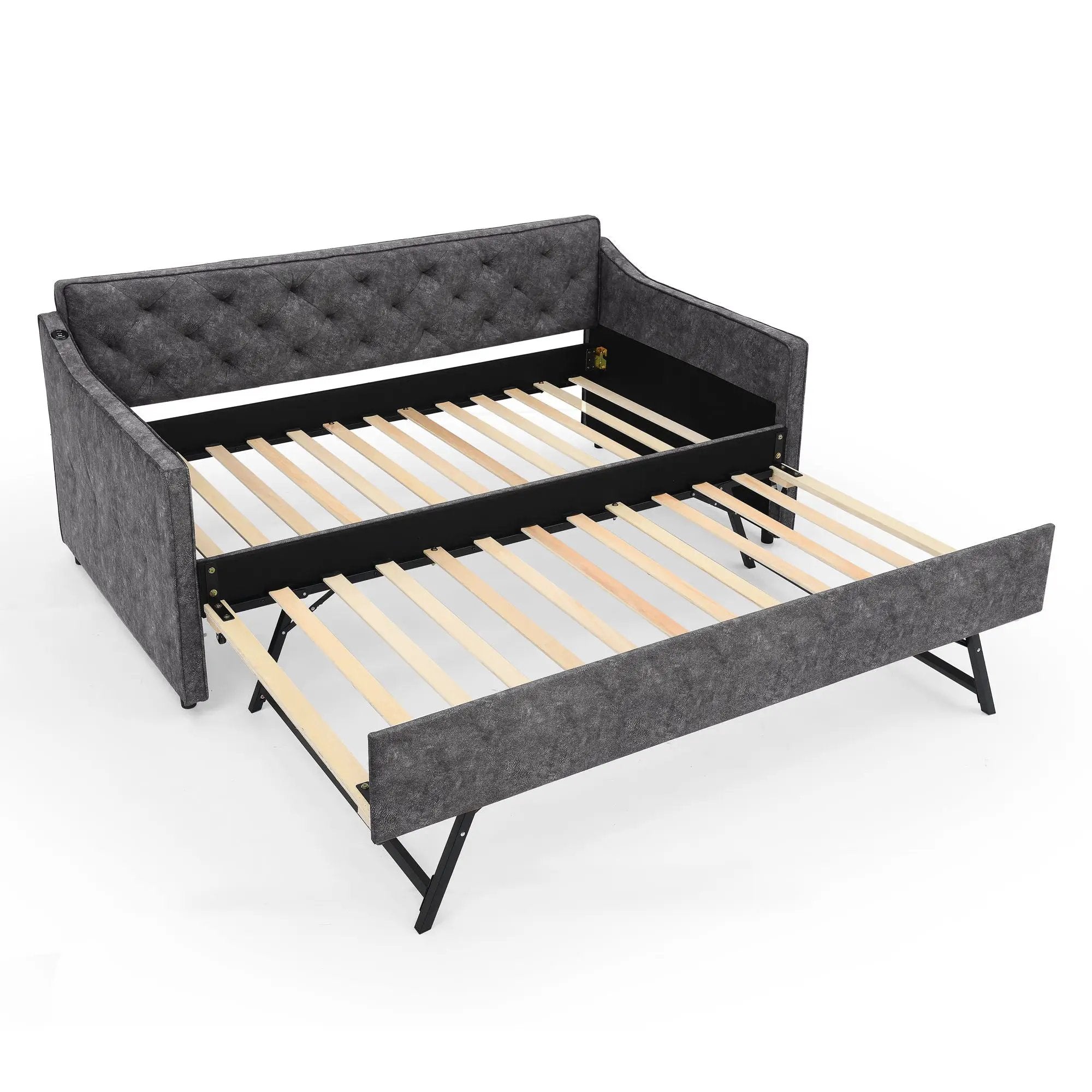Daybed With Pop Up Trundle And USB Charging Armrest by Unique Piece Furniture