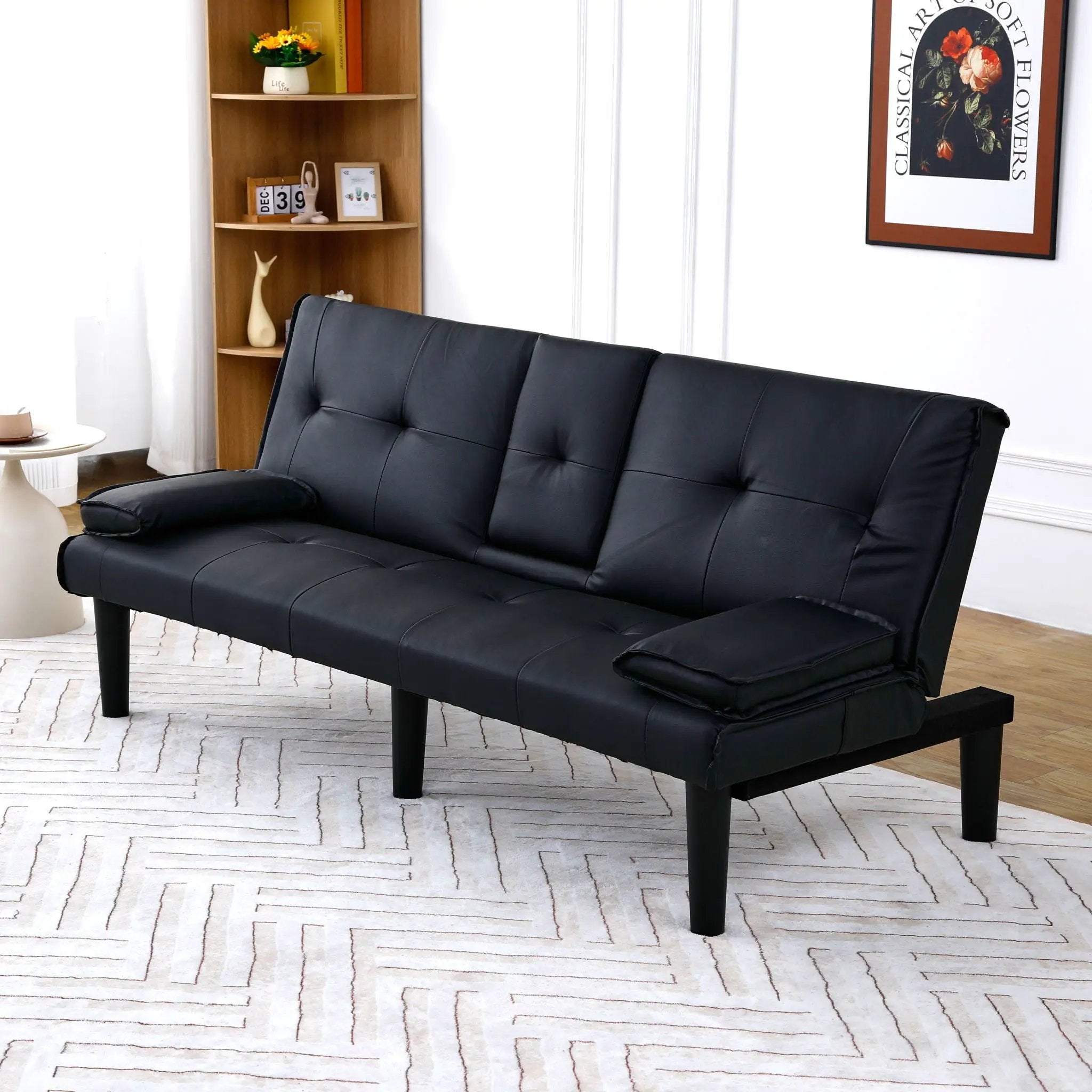 Sofa Bed With Foldable Design And Cup Holder by HouseOfZazla