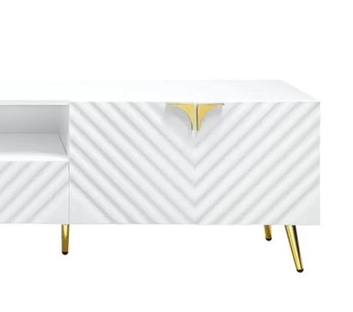 Gaines - High Gloss TV Stand - White by HouseOfZazla