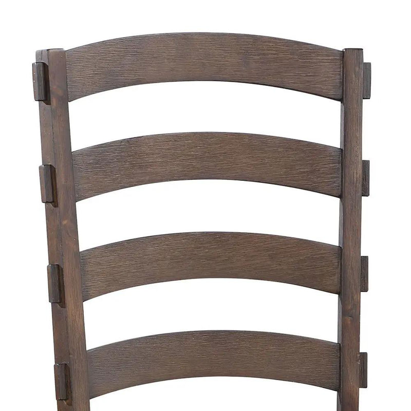 Pascaline - Side Chair (Set of 2) - Gray Fabric, Rustic Brown & Oak by Unique Piece Furniture