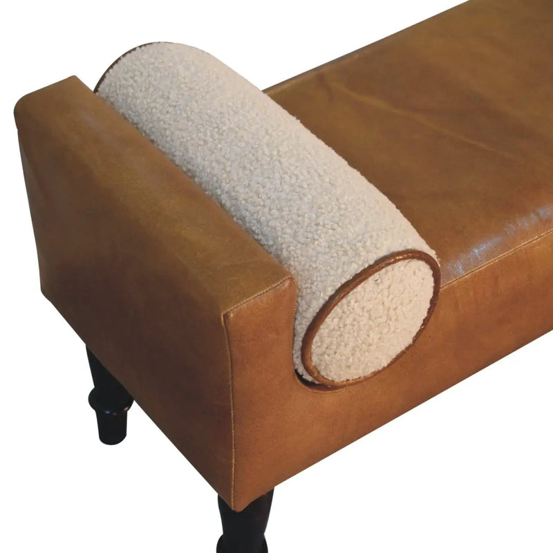 Solid Wood Chester Buffalo Bench, Upholstered by HouseOfZazla
