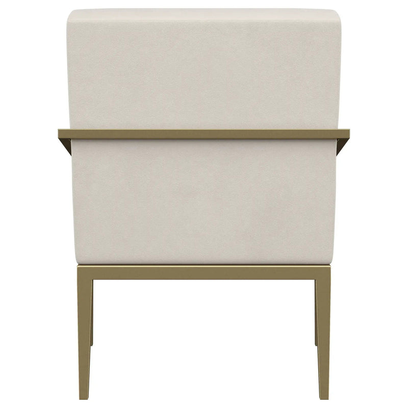 Kirra Upholstered Metal Arm Accent Chair Cream by Unique Piece Furniture