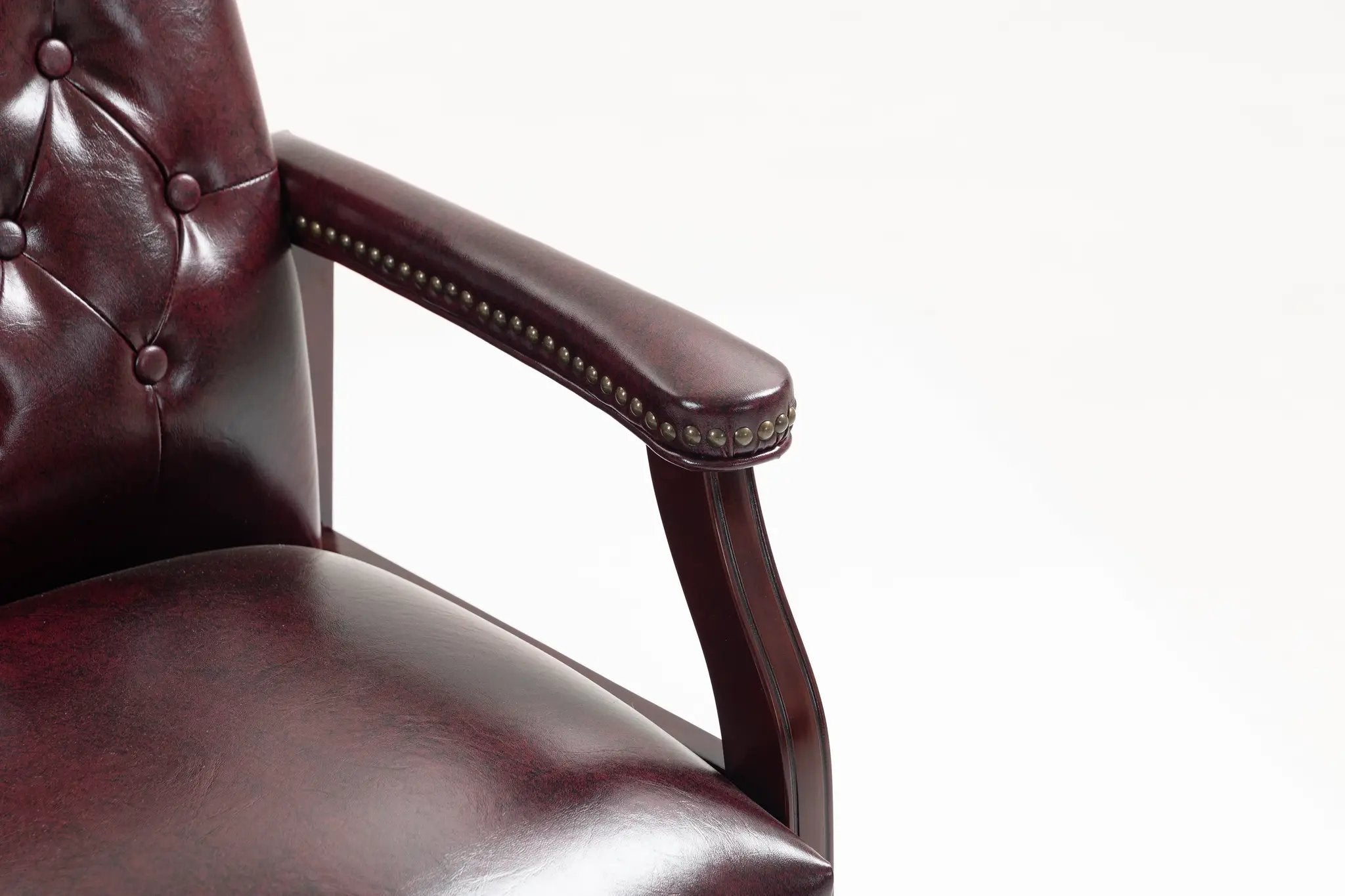 Burgundy Leather Reception Guest Chairs by HouseOfZazla