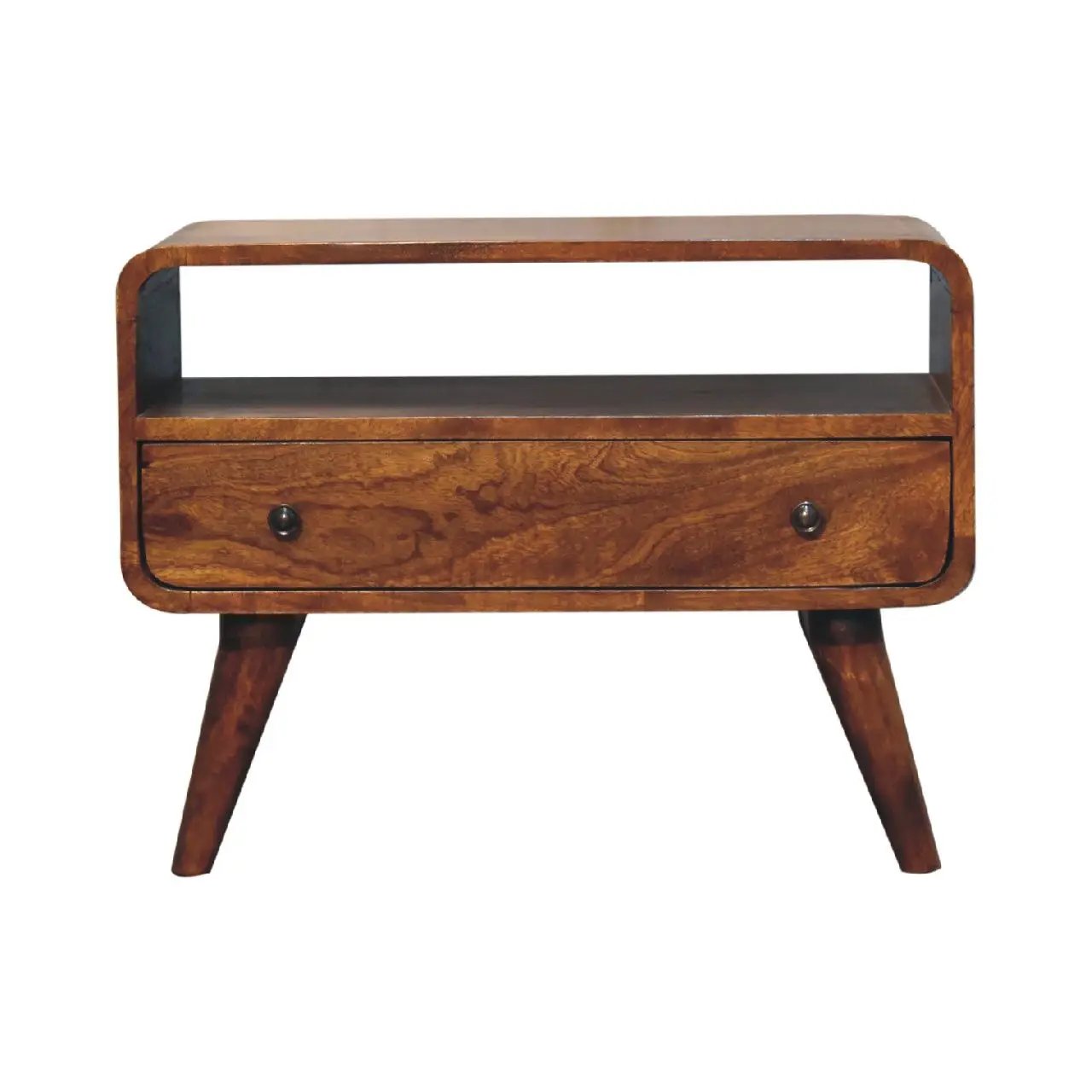 Mini Curved Media Unit - Chestnut by HouseOfZazla