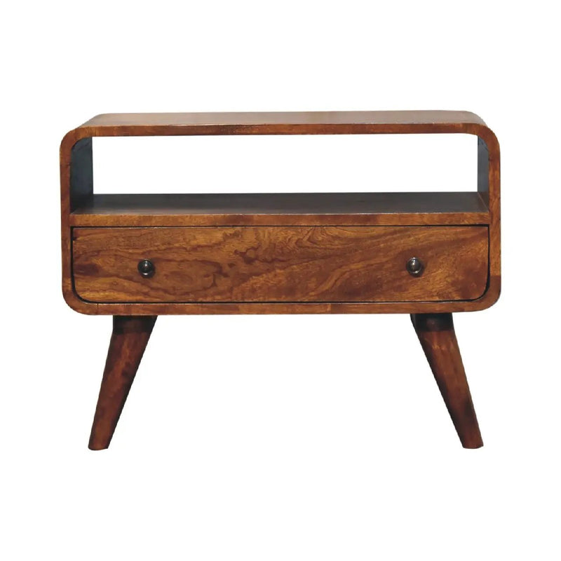 Mini Curved Media Unit - Chestnut by HouseOfZazla