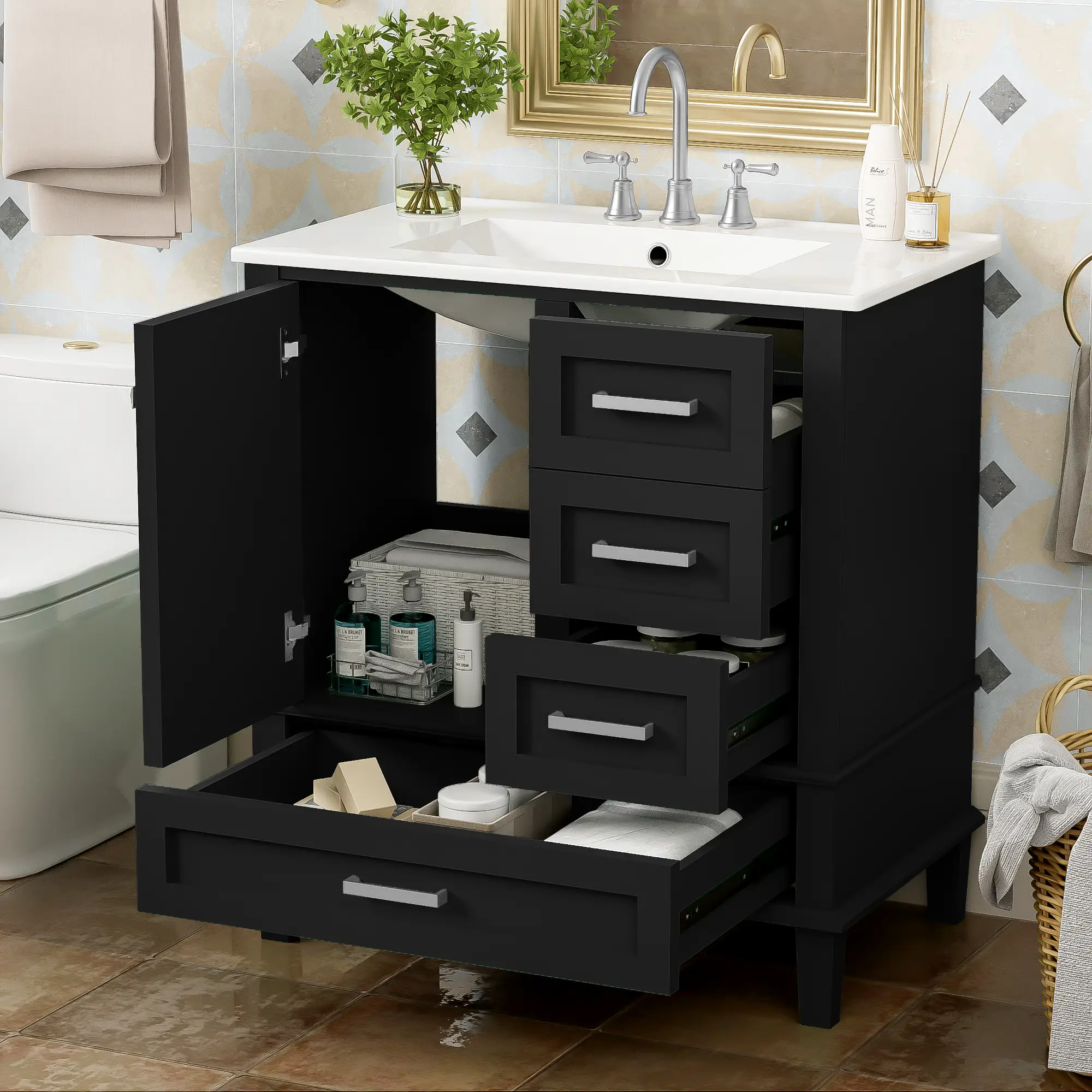 30" Bathroom Vanity with Sink Combo Set by HouseOfZazla