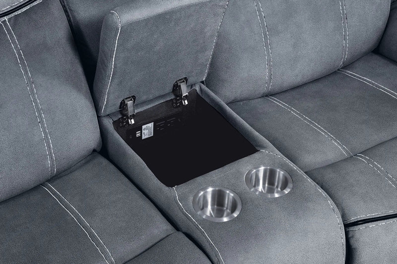 Zubaida Two Tone Recliner Loveseat with USB Port Console by HouseOfZazla