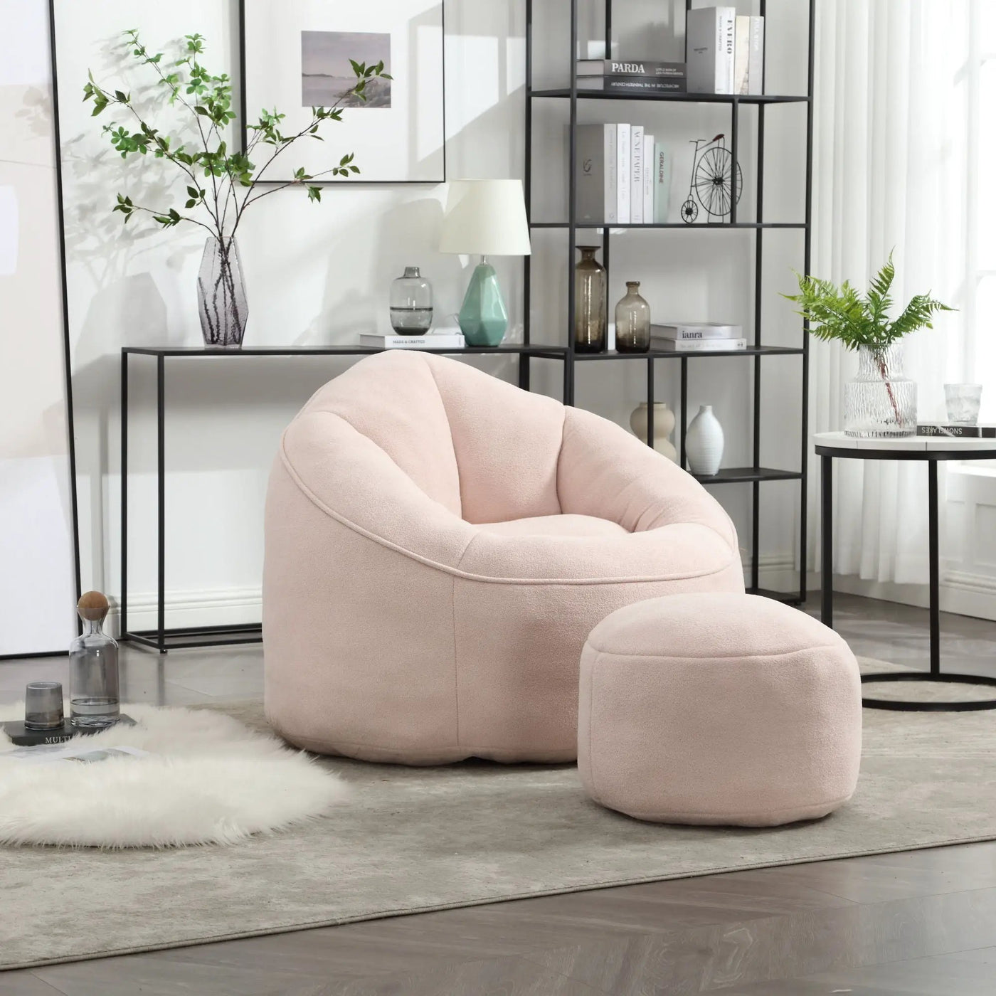 Bedding Bean Bag Sofa Chair High Pressure Foam With Footrest by HouseOfZazla