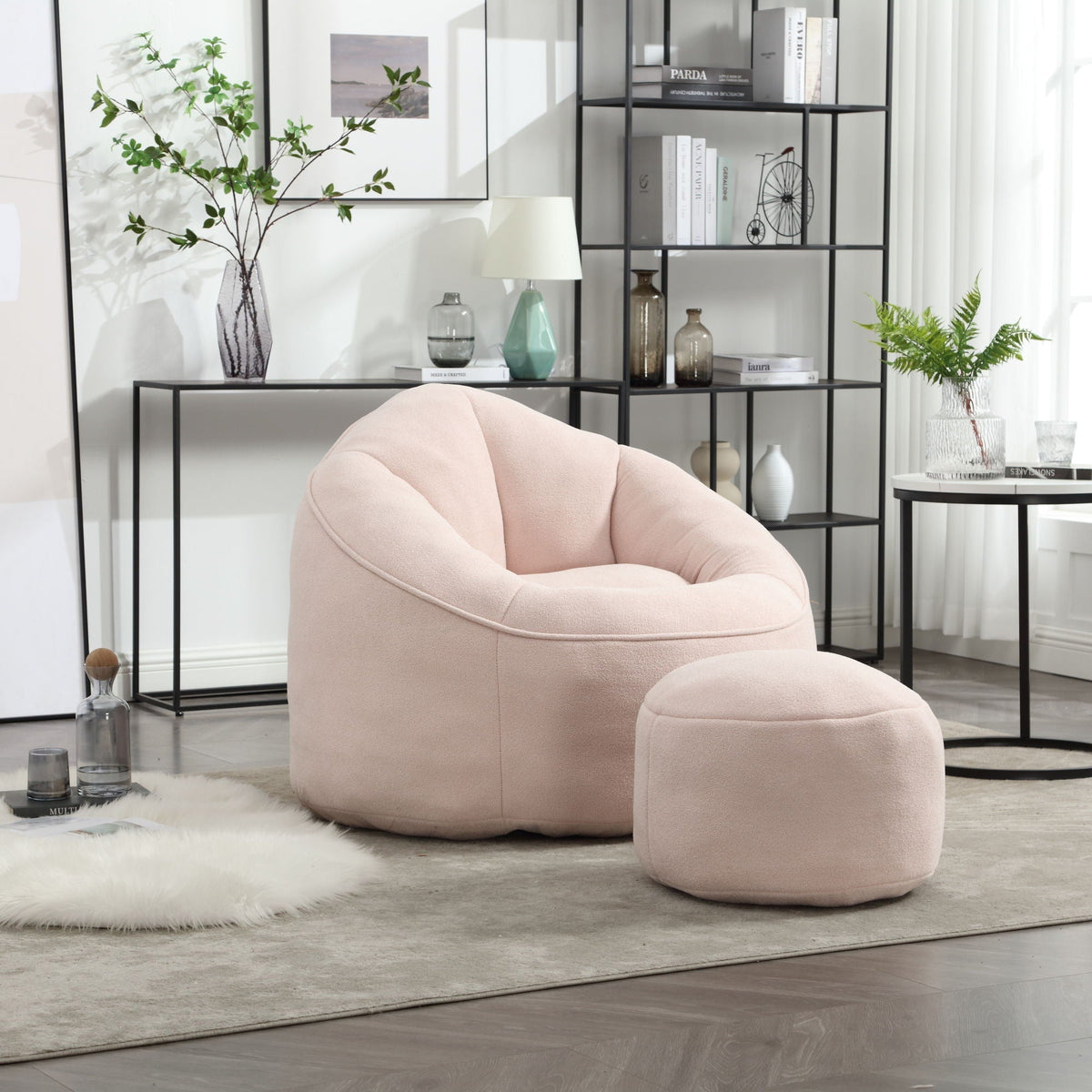 High Pressure Foam Bean Bag Sofa Chair with Footrest – Multiple Colors, photo 14 of 24