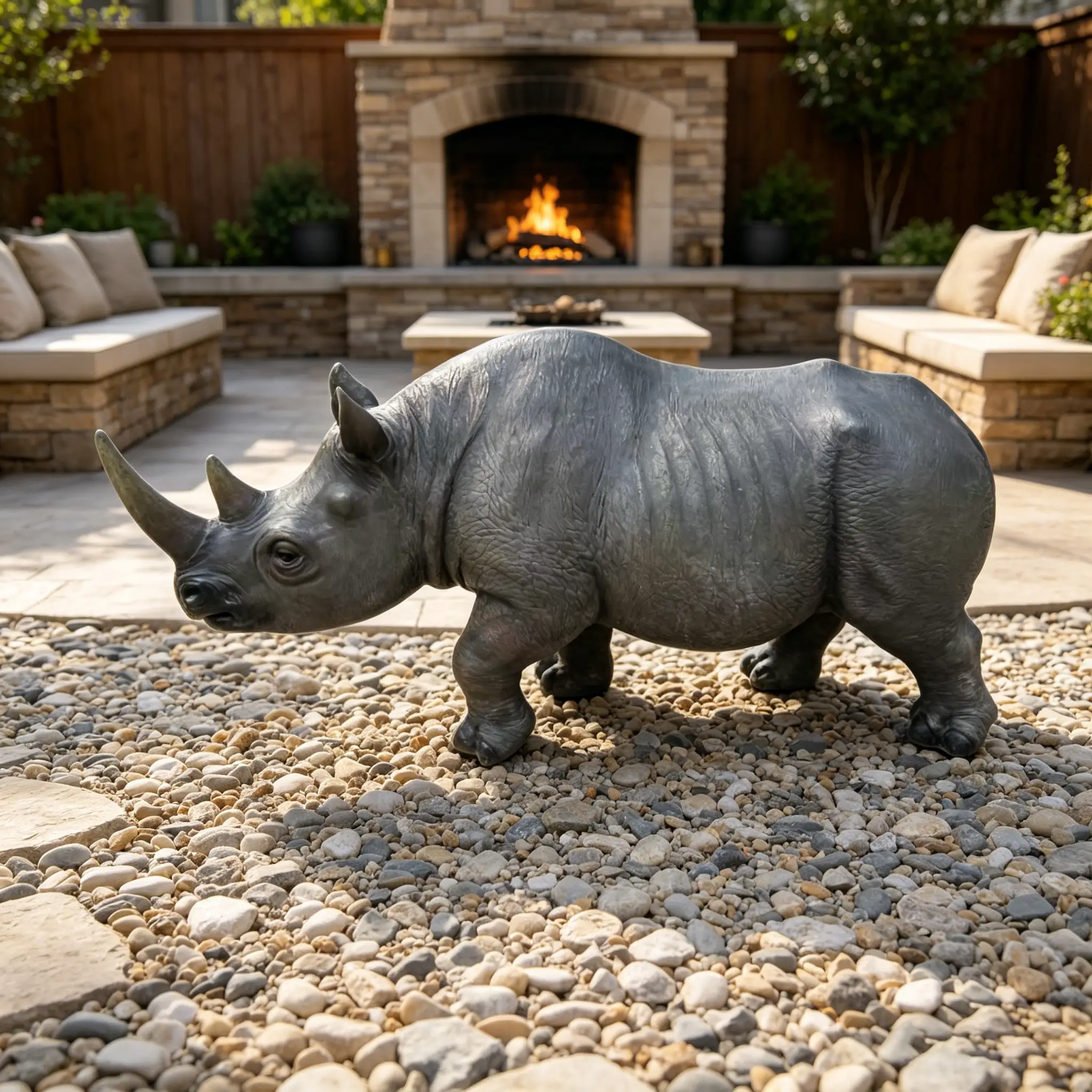 27.5" Large Realistic Rhinoceros Garden Statue by HouseOfZazla