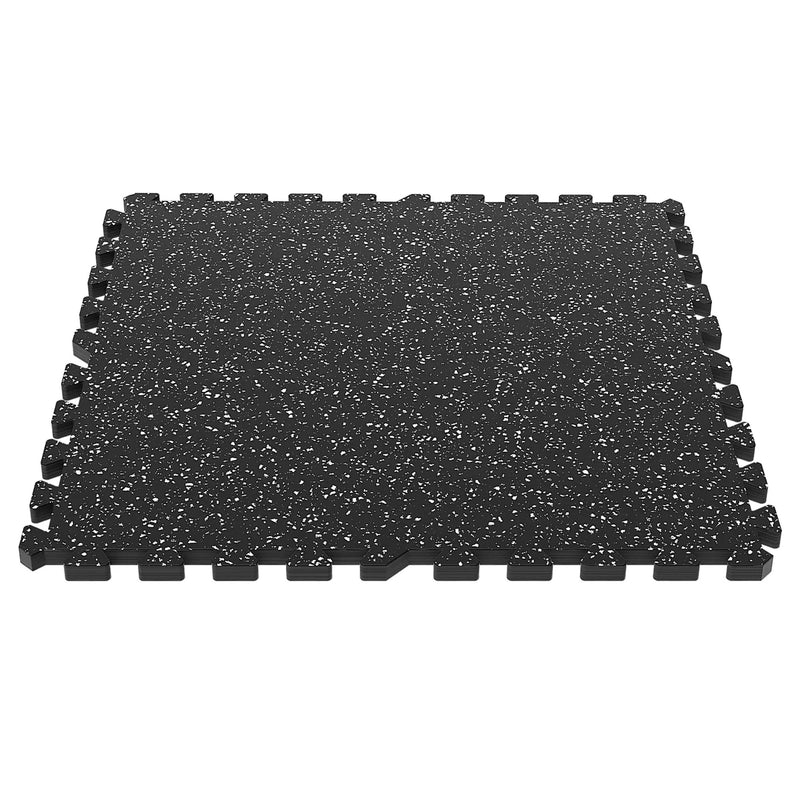 0.6 Inch Thick Gym Floor Mats, 6 Tiles Rubber Top with EVA Foam by HouseOfZazla