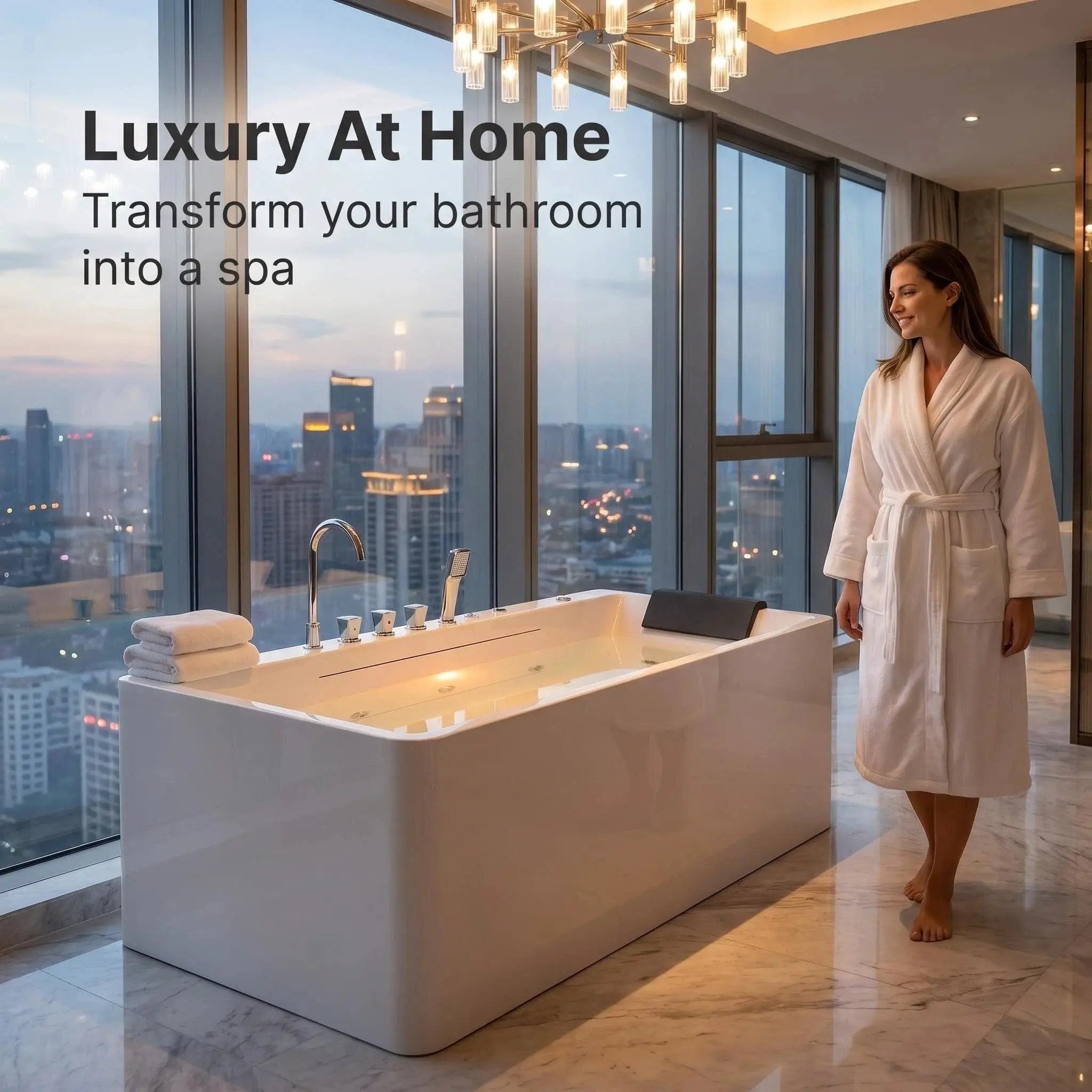 67-Inch Single-Person Luxury Whirlpool Bathtub by HouseOfZazla