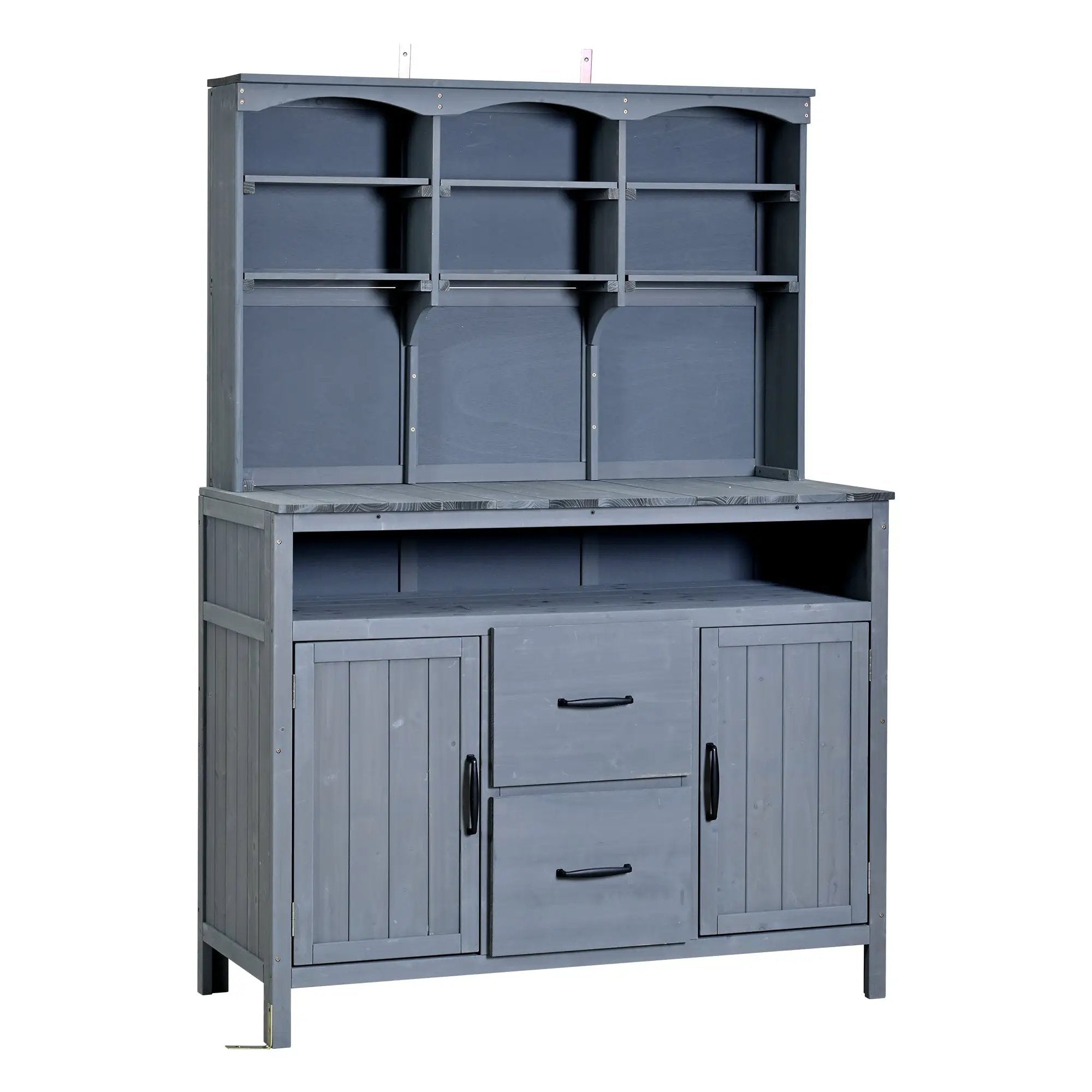 TOPMAX Large Fir Wood Potting Bench with Hutch and Storage by HouseOfZazla