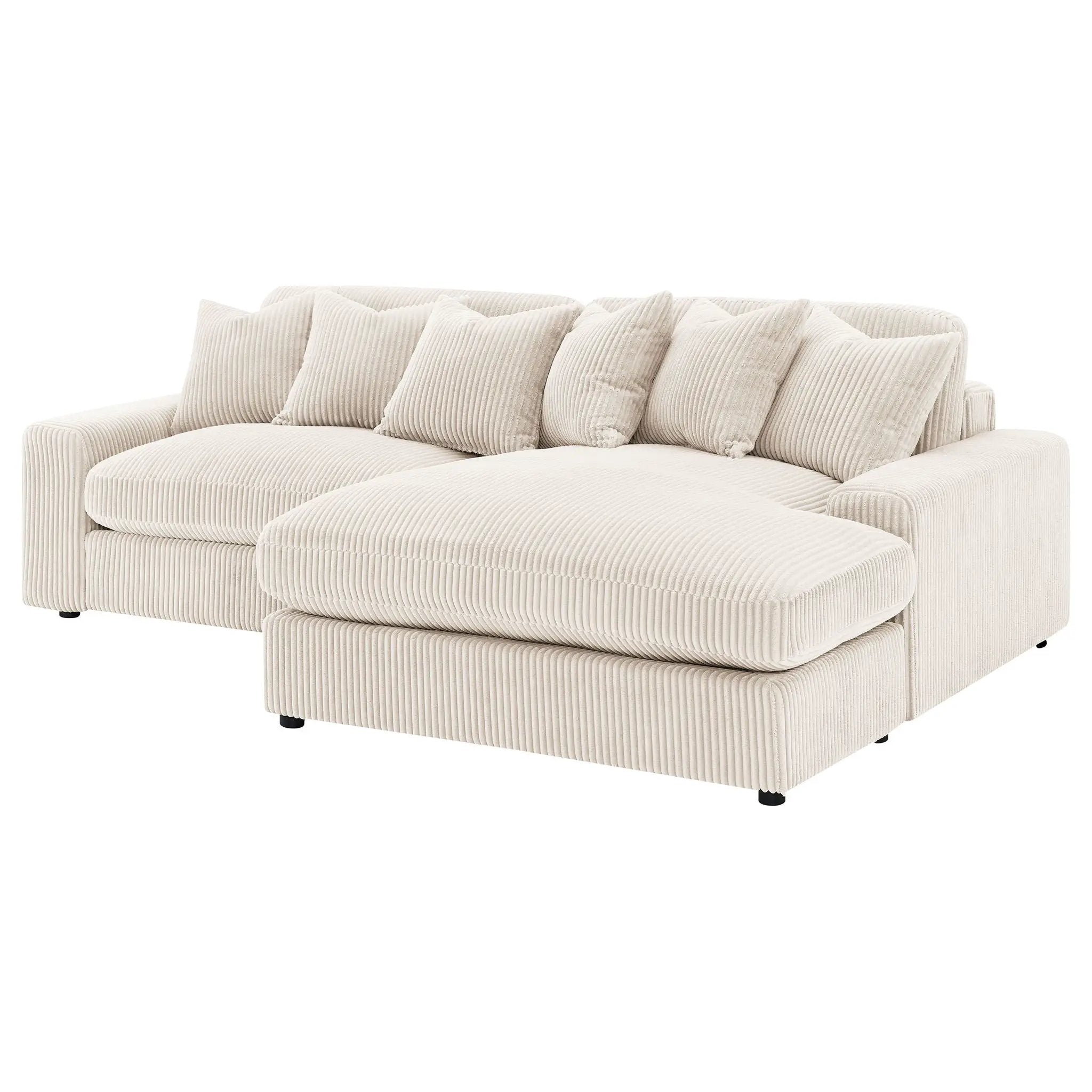 Blaine Upholstered Reversible Chaise Sectional Sofa Sand by Unique Piece Furniture