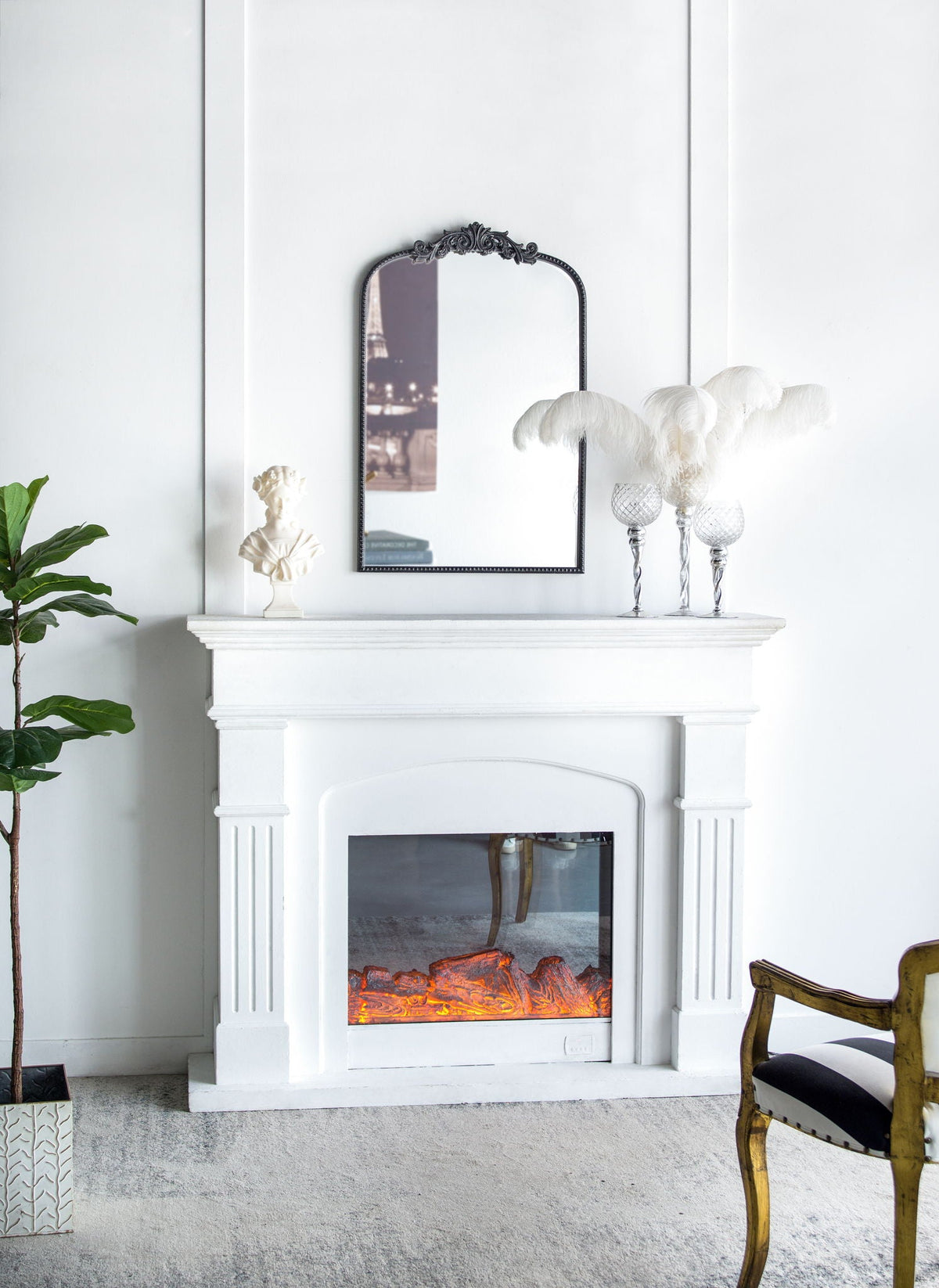 Baroque Inspired Arch Wall Mirror with Ornate Design - Gold or Black, photo 31 of 40