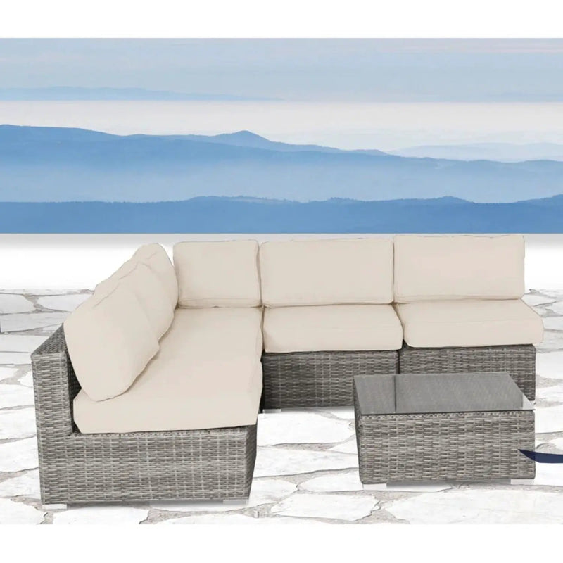 Seating Set With Cushions Handcrafted Wicker Design by HouseOfZazla