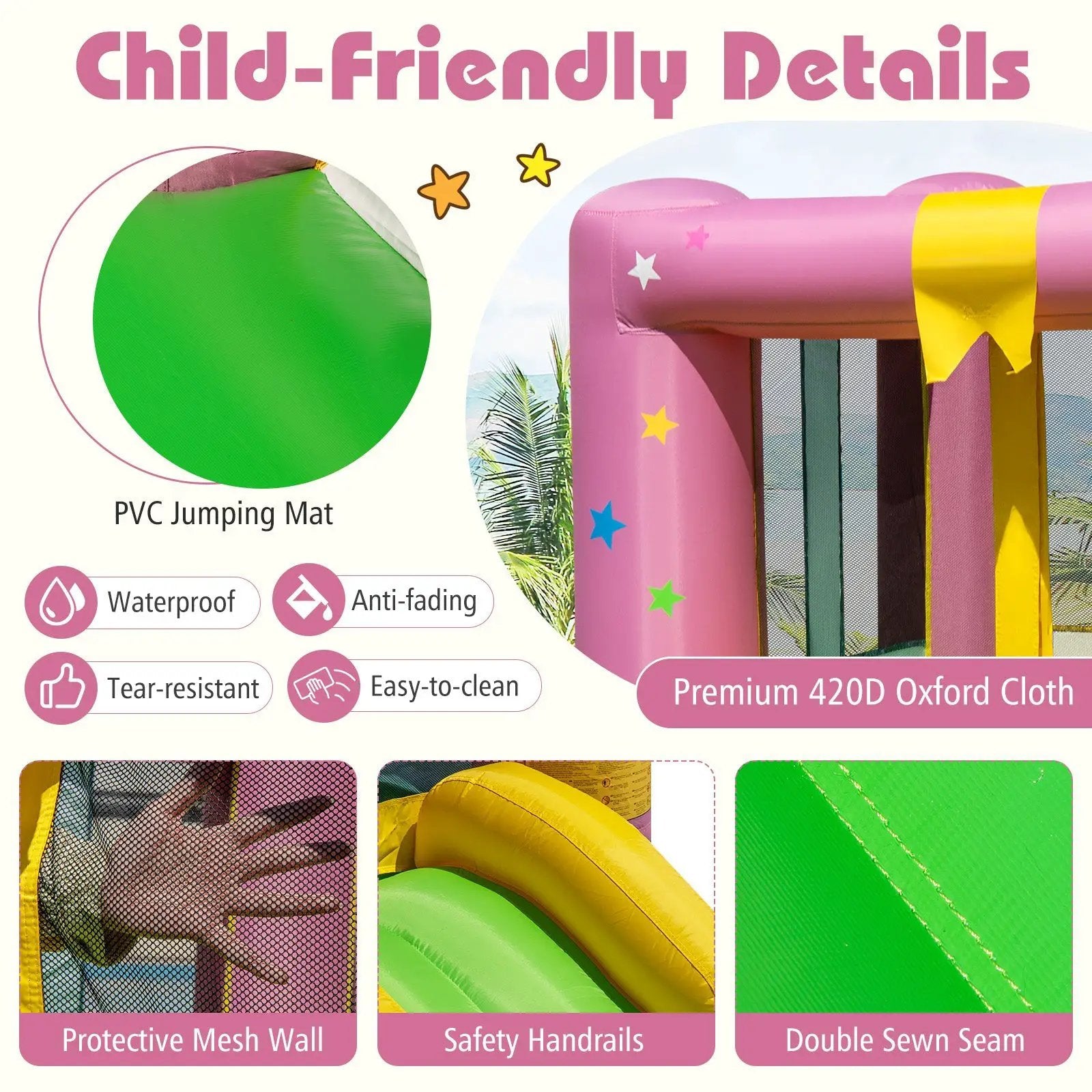 Bouncy Castle with Jumping Area and 480W Blower by DirectDeals
