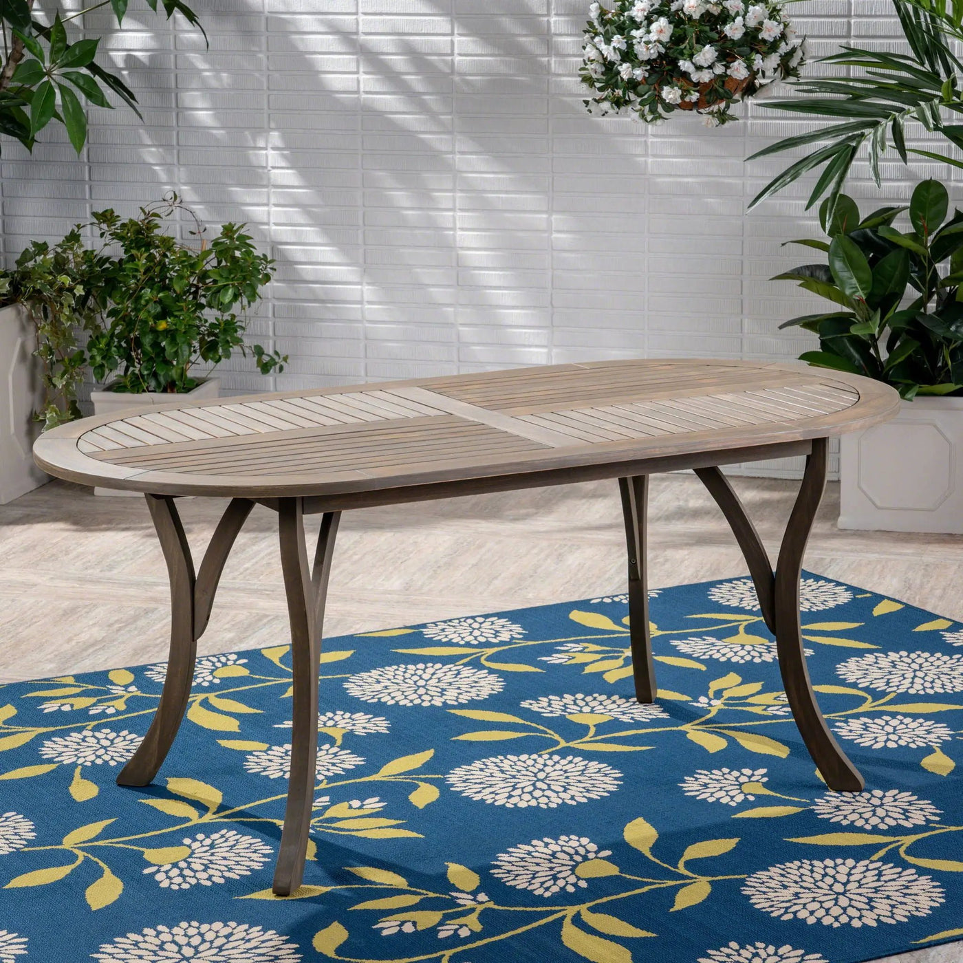 Outdoor Table With Smooth Lines, Slat Top by HouseOfZazla