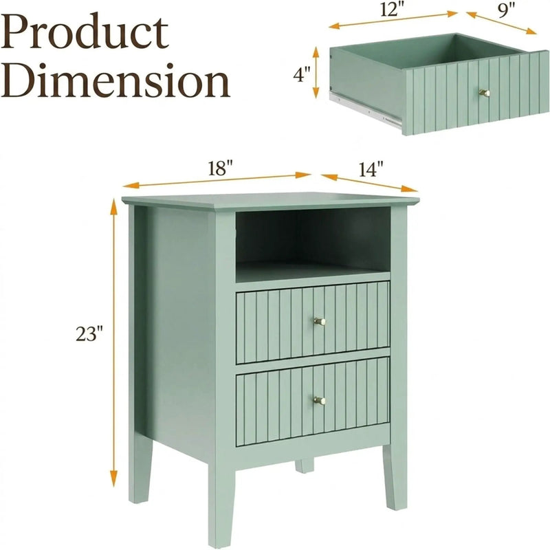 Fluted Nightstand With 2 Drawers by HouseOfZazla