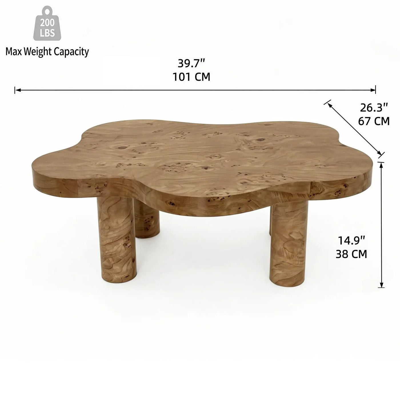 Cloud Shaped Coffee Table With 4 Round Legs by HouseOfZazla
