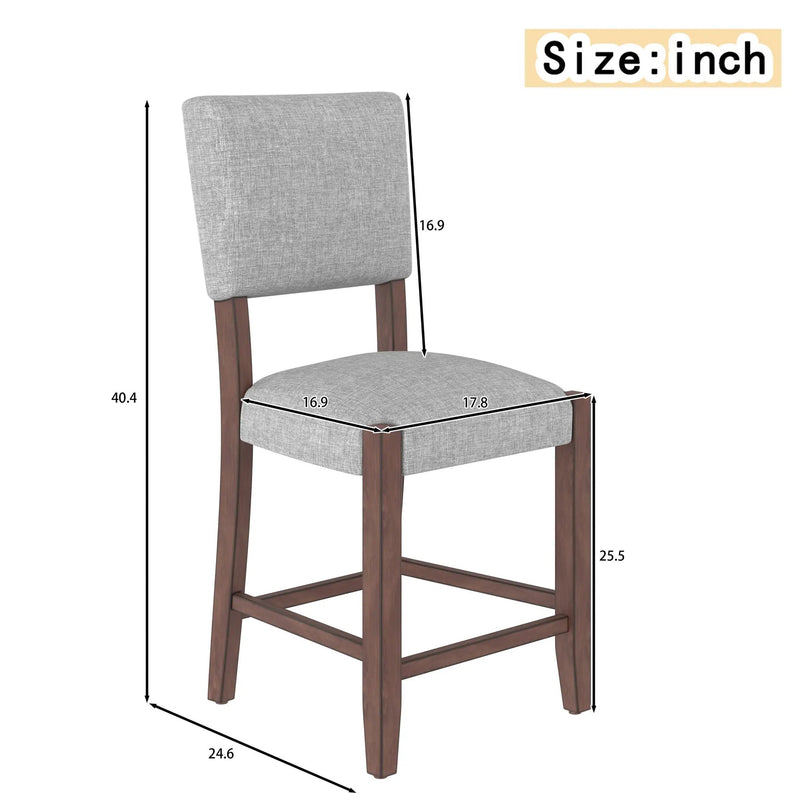 Set of 4 Mid-Century Modern Linen Upholstered Bar Stools by HouseOfZazla