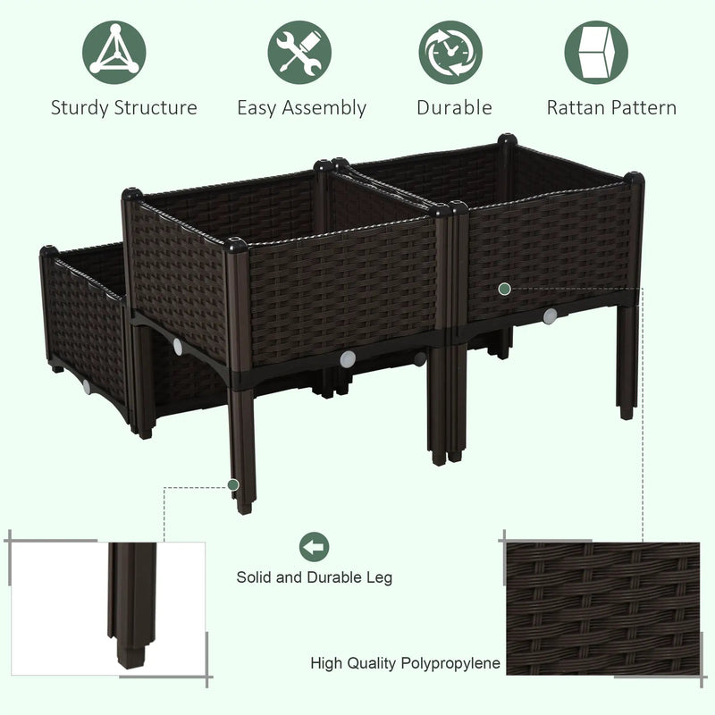 Outsunny 4 Piece Raised Garden Bed with Legs by HouseOfZazla