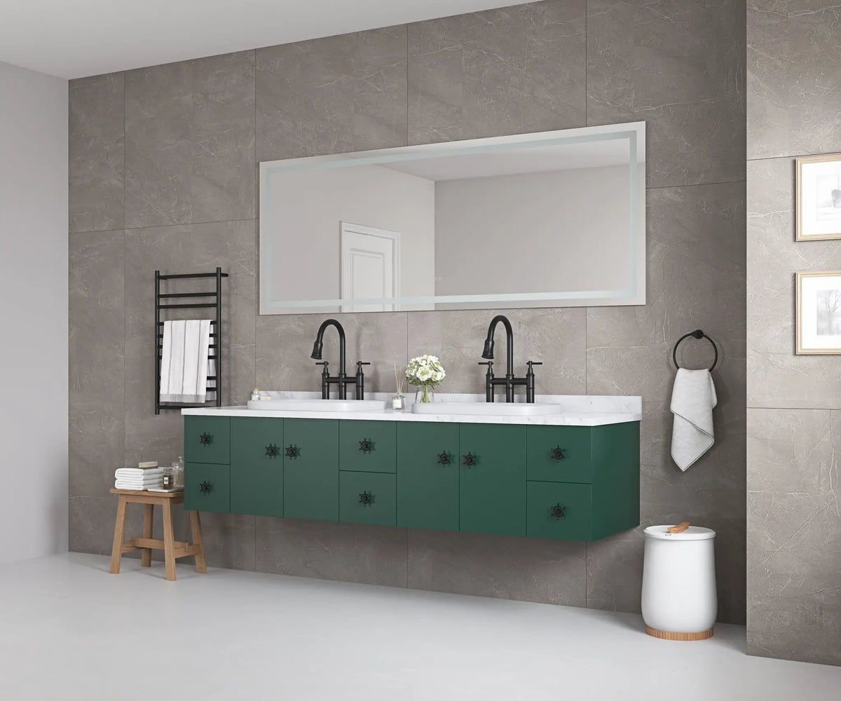 96" x 36" LED Bathroom Mirror with Front and Backlight by HouseOfZazla