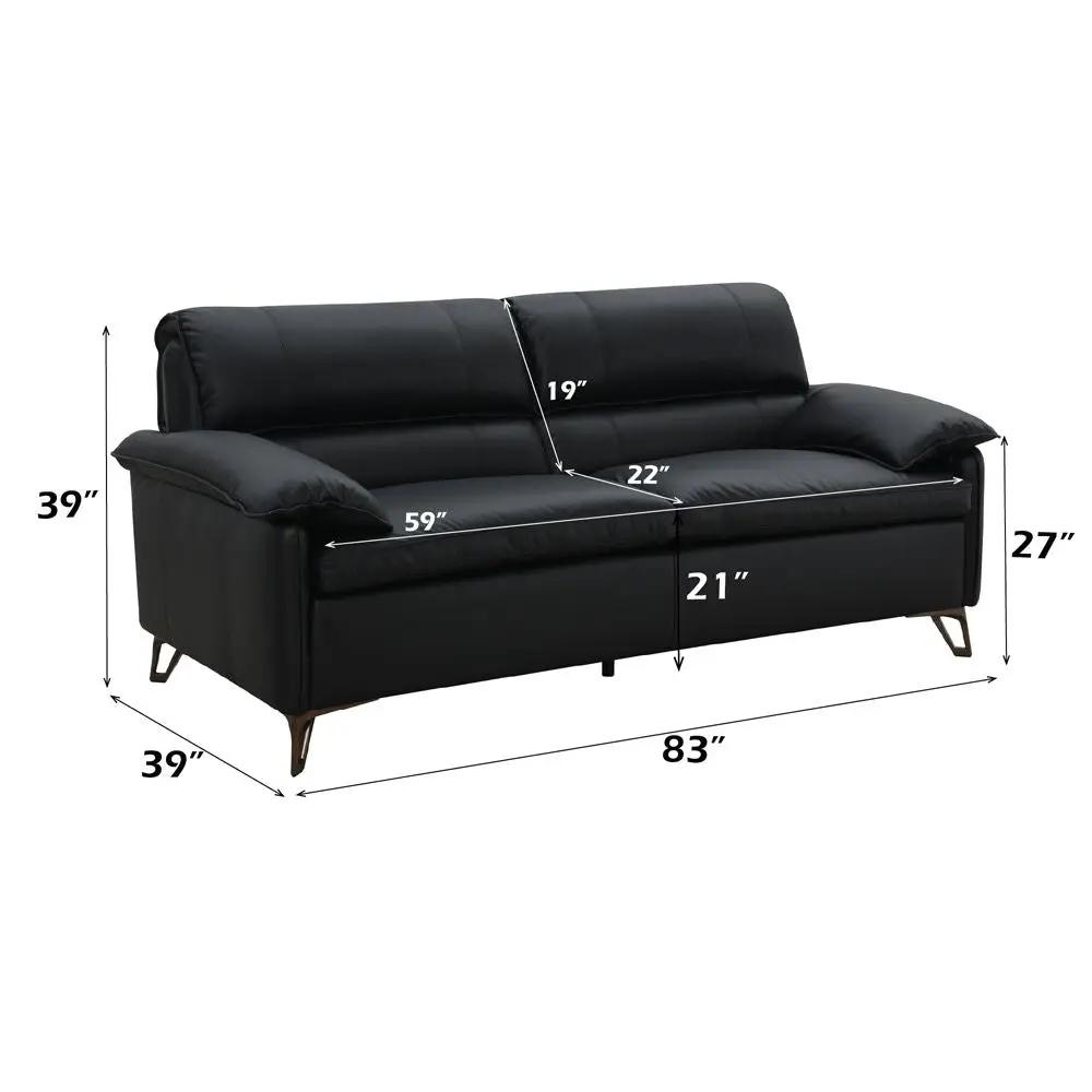 Eilene - Loveseat - Black Top Grain Leather by Unique Piece Furniture