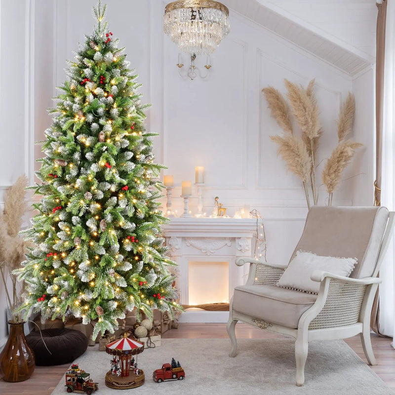 6ft Pre-Lit Artificial Christmas Tree with 380 Warm White LED Lights by HouseOfZazla