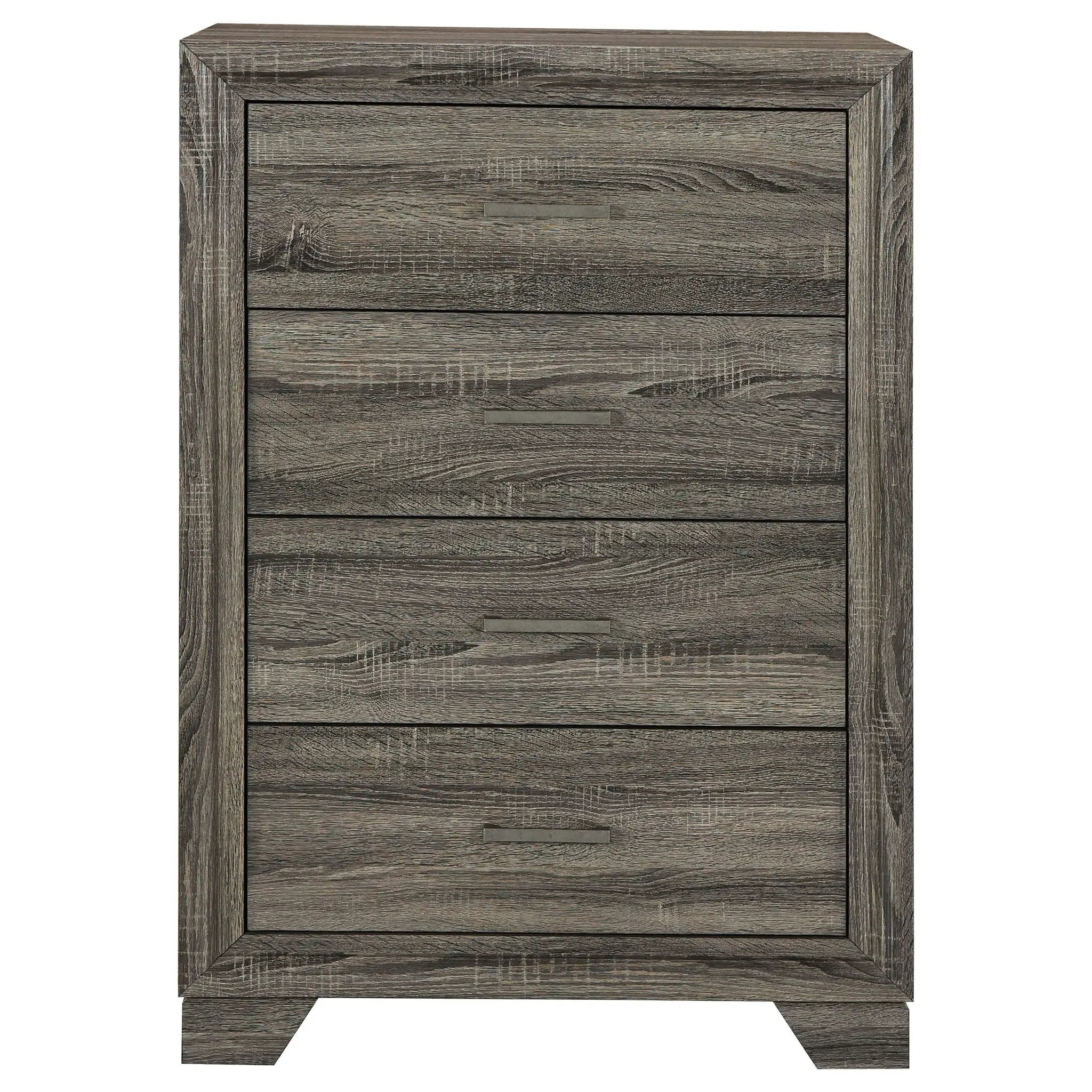 Wright 4-drawer Chest of Drawers Brown Oak by Unique Piece Furniture