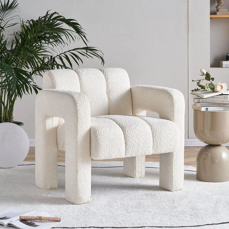 31.10" Boucle Upholstered Accent Chair by HouseOfZazla